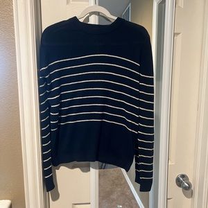 NWT Nili Lotan Target Striped Crew Neck Sweater Navy Large